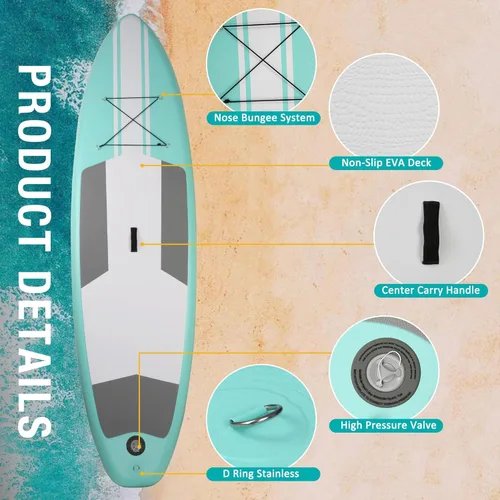 Miniatura 5 de Inflatable Paddle Boards with Non-Slip Deck, Ultra-Light Stand Up Paddle Board Surf Board with Accessories & Carry Bag, Wide Stable Design for