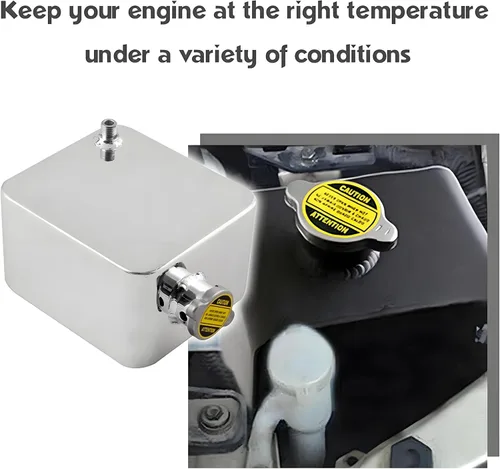 Miniatura 3 de RYANSTAR Universal 2.5L Depósito de agua refrigerante universal de expansión y desbordamiento, kit completo de cabezal de aluminio de aleación