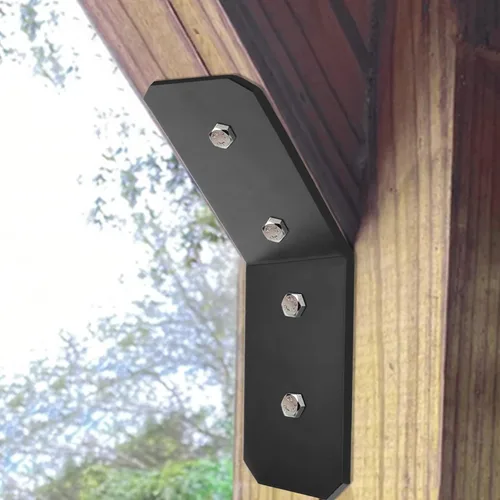 Miniatura 4 de Paquete de 4 soportes angulares de 45 grados para postes de madera de 4 x 4, pérgola, calibre 11