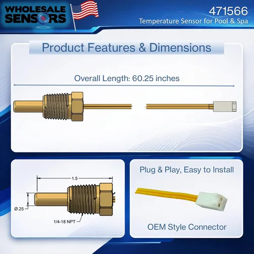 Miniatura 3 de Wholesale Sensors Reemplazo Pentair 471566 Termistor Sonda MiniMax Calentador Spa 12 Meses de Garantía y Negocios en Estados Unidos