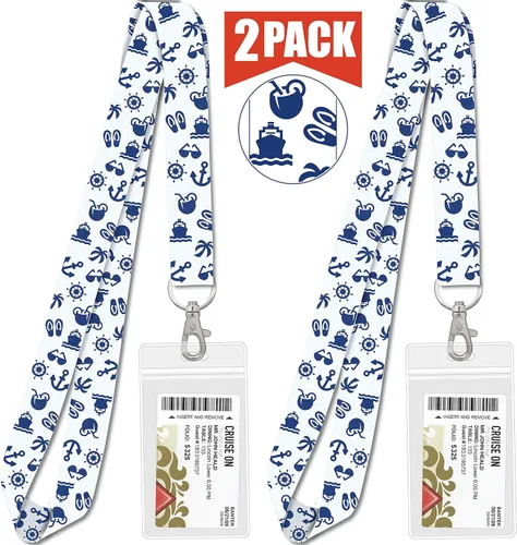 Miniatura 6 de Cruise On Cordones para tarjetas de crucero (paquete de 2) en 2026 y 2027, cordón de crucero con soporte para identificación, tarjeta de Blanco