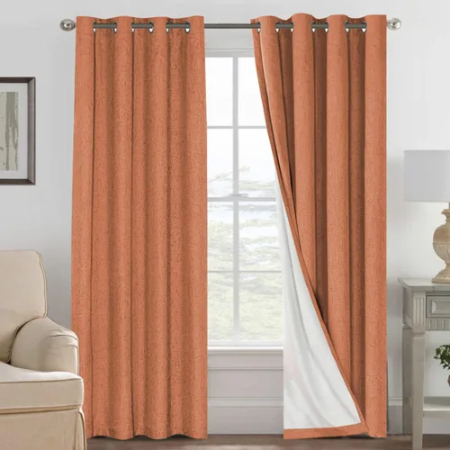 Miniatura 15 de H.VERSAILTEX Cortinas opacas de lino de 72 pulgadas de largo, 100% absolutamente opacas, con aislamiento térmico, con textura de lino, cortinas