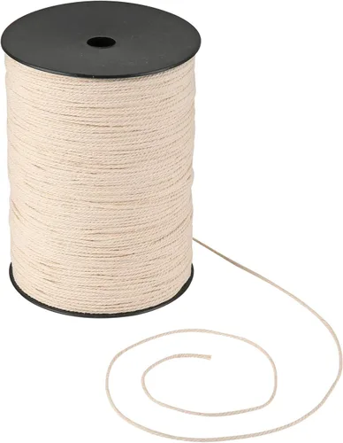 Miniatura 15 de Cordón de macramé de 0.197 in x 164 yardas, cuerda de macramé 100% algodón natural Cuerda de algodón trenzado de 3 hebras para colgar plantas