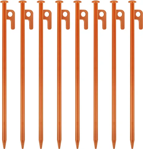 Miniatura 11 de Paquete de 8 estacas de tienda de campaña resistentes de 12 pulgadas de acero para acampar irrompibles e inflexibles Amarillo