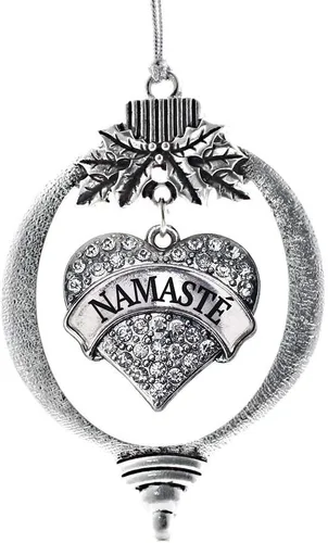 Miniatura 186 de Inspired Silver Adornos festivos de dije de corazón pave de plata con circonitas cúbicas