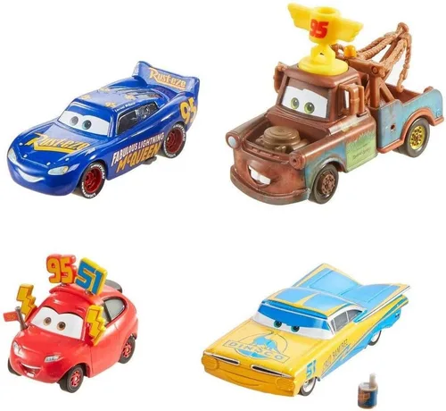Miniatura 2 de Fan de acción Favoritos Cars Team 95 Mater Team 51 Ramone Team 95 51 Maddy Fabulous Lightning McQueen 4 Pack 1 55 Escala Diecast