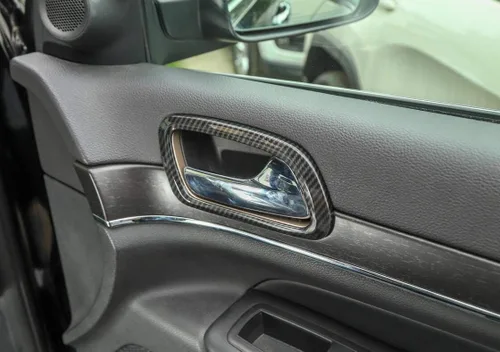 Miniatura 5 de ABS manija de puerta interior tazón decoración anillo cubierta para Jeep Grand Cherokee 2017 Up (fibra de carbono)