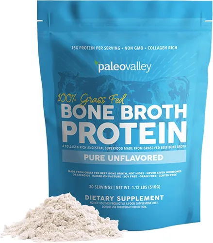 Miniatura 5 de Paleovalley Polvo de proteína de caldo de hueso de res 100% alimentado con pasto, rico en péptidos de colágeno para el cabello, la piel, la salud