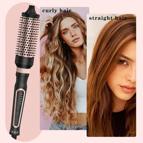 Miniatura 6 de Juego de cepillo térmico 3 en 1 con calentamiento iónico redondo que crea volumen y un estilo de cabello más suave para cabello completamente seco