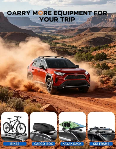 Miniatura 8 de Wonderdriver Barras Transversales de Portaequipajes con Cerradura 260 libras Compatible con Toyota RAV4 2019-2025, Accesorios de Barras