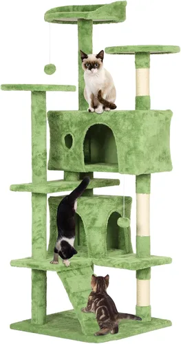 Miniatura 18 de Árbol para gatos de 54 pulgadas, torre de escalada para gatos con poste rascador, casa para gatos con percha, árbol para gatitos, condominio