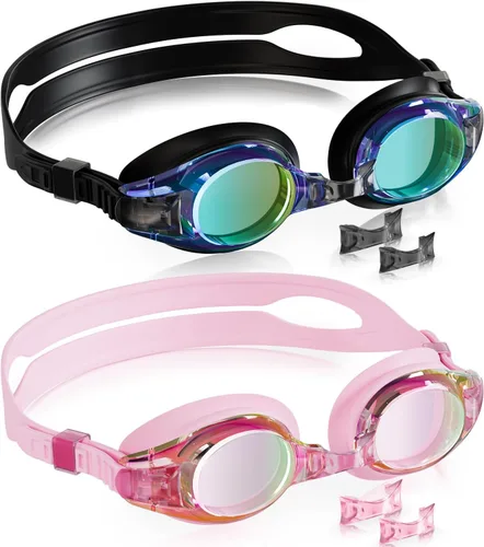 Miniatura 22 de Aegend - Paquete de 2 gafas para niños, gafas de natación para niños de 4 a 16 años, niños y niñas jóvenes, gafas de piscina antivaho, impermeables