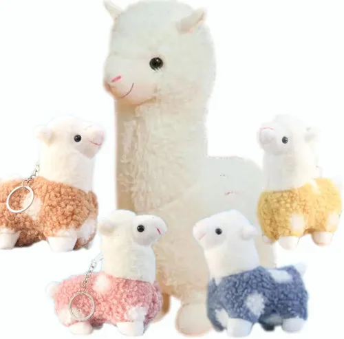 YUKOUQIAN Animal de peluche de llama, lindo juguete de alpaca de peluche para niñas y niños (Alpaca heji Blanco)