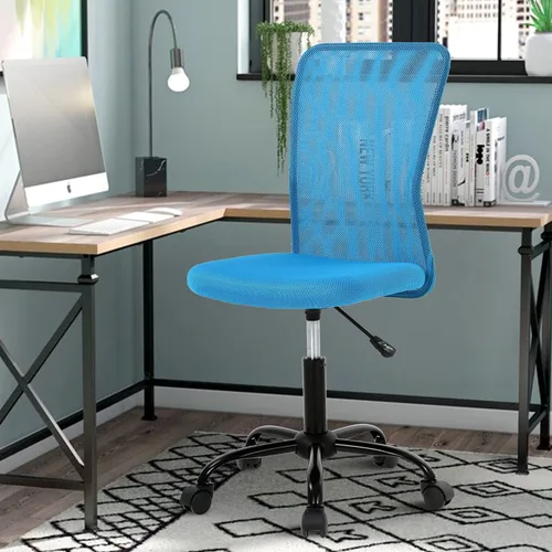 Miniatura 11 de Silla de oficina, silla de escritorio, silla de trabajo con respaldo medio para computadora con altura ajustable y soporte lumbar, asiento giratorio