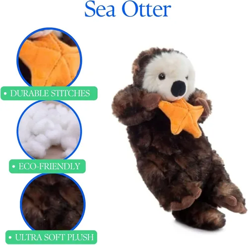 Miniatura 9 de The Petting Zoo - Nutria marina de peluche, juguete de felpa, regalos para niños, Animales salvajes del océano, Colección Wild Onez, Juguetes