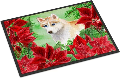 Miniatura 8 de Caroline's Treasures CK1311MAT Cavalier Spaniel Poinsettas - Felpudo de 18 x 27 pulgadas, tapete para puerta delantera, interior y exterior