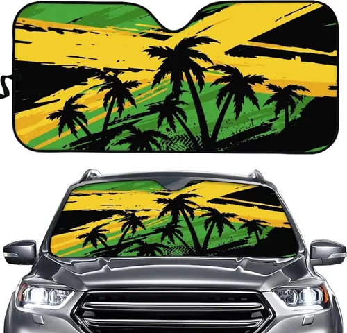 Miniatura 14 de HUGS IDEA Parasol plegable para parabrisas de automóvil, diseño de flores, bohemio, para la mayoría de los sedán, SUV, camión, parabrisas delantero