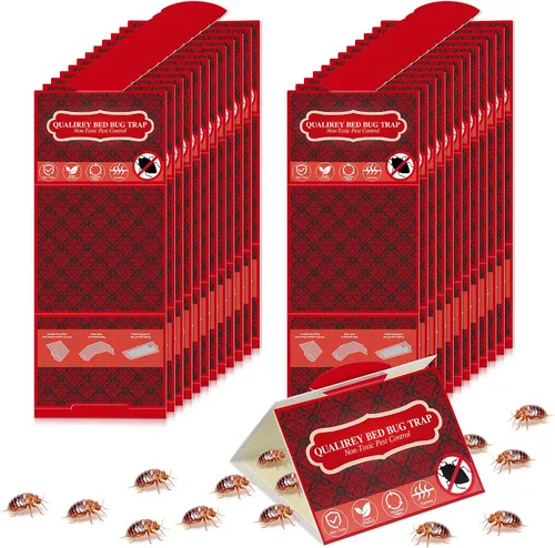 Miniatura 9 de Qualirey Paquete de 24 trampas para insectos de cama, detector de chinches no tóxico para patas de cama, interceptores de chinches atraen chinches