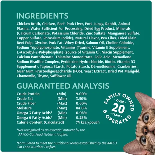 Miniatura 5 de Optimeal Comida húmeda para gatos sin grano en sobres – Carne de res y conejo en salsa sabrosa, alto contenido en proteínas y tiernos trozos ricos