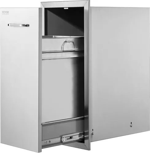 VEVOR Cajón de Basura Extraíble 13.4"An x 25.7"Al x 19.6"Pr Rieles Deslizantes Inferiores de Acero Contenedor de Basura Rodante Bandeja Extraíble
