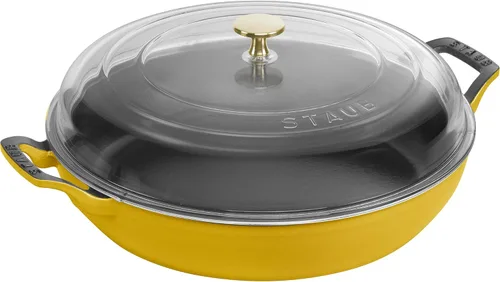 Miniatura 9 de STAUB - Cazuela de hierro fundido de 3.5 cuartos con tapa de cristal, color lila