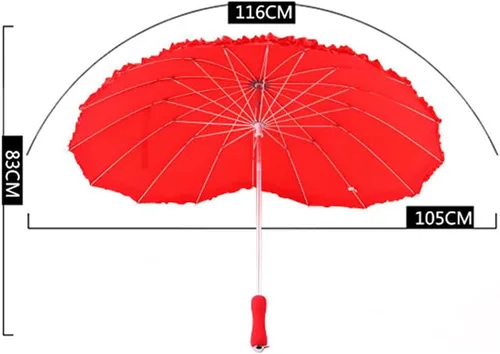 Miniatura 4 de KXCFCYS Forever Love - Sombrilla de encaje en forma de corazón, para niñas, para San Valentín, boda, compromiso y accesorios fotográficos (rojo)