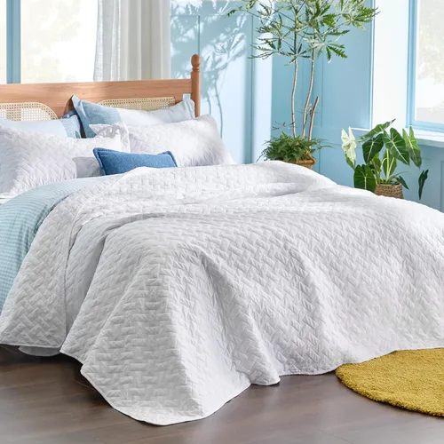 Miniatura 2 de Bedsure Colchas Tamaño King Extra Grande - Cubrecamas Ligeras Tamaño King Extra Grande con Patrón de Tejido de Canasta, Ropa de Cama Suave de 02