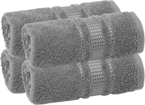 Miniatura 49 de Melissa Linen Toallas de Punta de Dedos Paquete de 4, 100% Algodón Turco, Toallas de Mano Pequeñas para Cuerpo y Cara, 12 x 18 pulgadas, Suaves