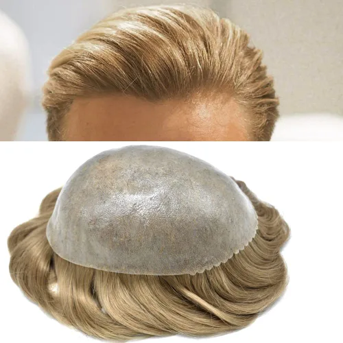Miniatura 17 de LYRICAL HAIR Sistema de reemplazo de cabello para hombre, tupé de piel fina de polietileno, todo tipo de pieza de poliuretano para hombres, pieza