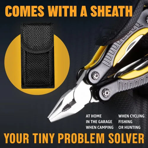 Miniatura 7 de Mini Multiherramienta de Bolsillo 12 en 1 con Cuchillo y Alicates - Mejor Accesorio de Utilidad Todo en Uno Multiusos para Hombres y Mujeres - Mejor