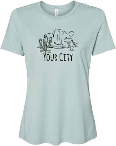 Miniatura 33 de Cute Women's Screen Printed Crew Neck Tee, Shirts With Sayings, Dusty Blue or Olive