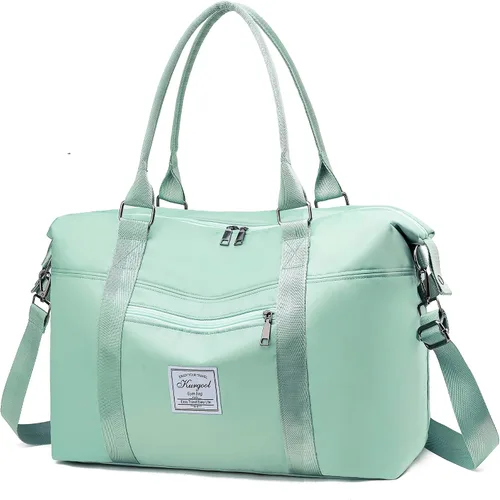 Miniatura 74 de Bolsa de gimnasio con bolsillo húmedo, bolsa de viaje plegable para mujer, bolsa de viaje impermeable para viajes, gimnasio, yoga