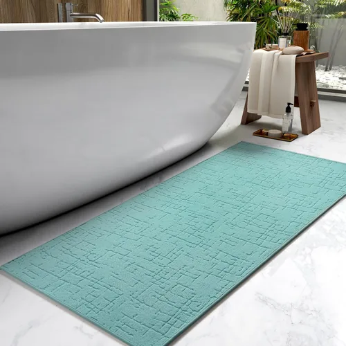 Miniatura 12 de AMOAMI - Tapete de baño - Tapetes de piso de baño absorbentes de secado rápido - Tapetes de baño lavables con respaldo de goma para alfombras