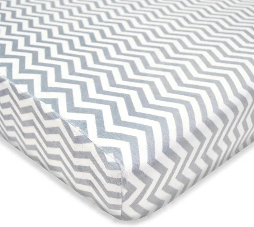 Miniatura 23 de TL Care Heavenly Soft - Sábana bajera ajustable de felpilla para cuna de 24 x 38 pulgadas, cálida y acogedora, color azul, para niños y niñas, se
