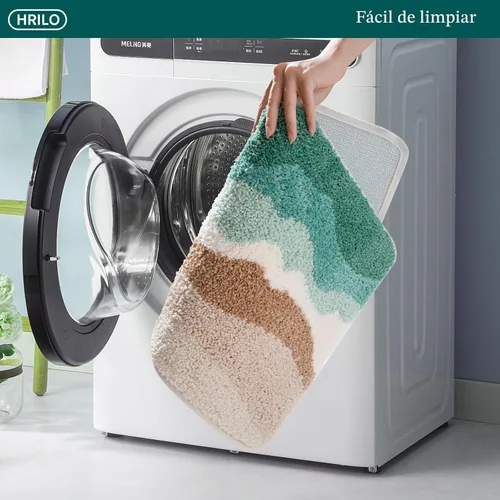 Miniatura 7 de Alfombras de baño de microfibra, absorbentes, suaves, peludas para ducha, bañera, fregadero, inodoro, tapetes de felpa antideslizantes para sala