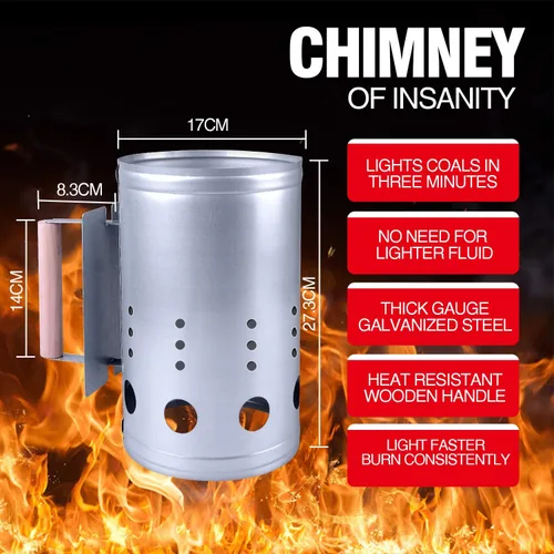 Miniatura 2 de homenote Juego de iniciación rápida de chimenea de carbón, accesorios para chimenea, cubos de encendedor, guantes resistentes al calor, soplador