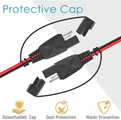 Miniatura 4 de OYMSAE Kit de cables de extensión SAE (1 a 4 de desconexión rápida) con inversor de polaridad - para baterías automotrices y paneles solares