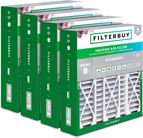 Miniatura 26 de Filterbuy Filtro de aire MERV 8 Essential Dust & Allergy Defense de 10 x 17 x 2 pulgadas (paquete de 4), filtros exteriores plisados electrostáticos