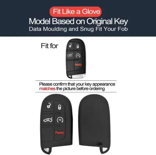 Miniatura 2 de 2 piezas compatibles con Dodge Durango Challenger Charger Hornet Jeep Compass Grand Cherokee WK Ram Promaster 1500 2500 3500 Chrysler 300 Negro