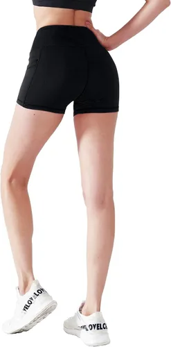 Miniatura 7 de CADMUS - Pantalones cortos deportivos de tiro alto para mujer, para yoga, acondicionamiento físico y correr, con bolsillos profundos