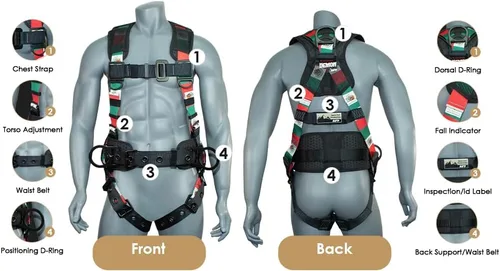 Miniatura 39 de Kit de arnés de protección contra caídas cómodo AFP Demon – Arnés de seguridad de cuerpo completo OSHA/ANSI PPE para trabajo de construcción