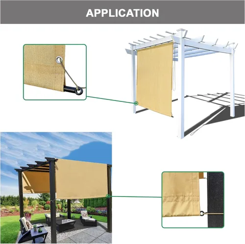 Miniatura 6 de Alion Home Varillas de pérgola de metal pesado de alta resistencia con bucles para los ojos para cubiertas de pérgola, cubiertas de toldos de patio