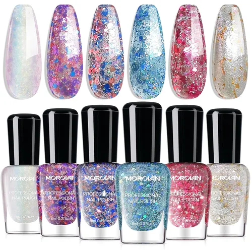 Miniatura 14 de Morovan Juego de Esmaltes de Uñas Marrones: Kit de Esmalte de Uñas Nude Chocolate Oscuro de Invierno Secado Rápido al Aire Regular Paquete