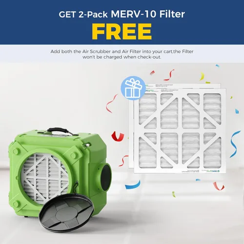 Miniatura 2 de ALORAIR Depurador de aire con filtración de 3 etapas, máquina de aire negativo apilable para uso industrial y comercial, filtro de aire resistente