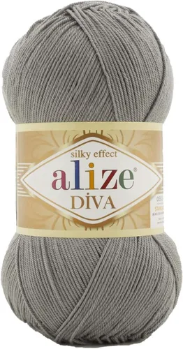 Miniatura 4 de Alize Diva Silk Effect 100% hilo acrílico de microfibra, 1 madejas de bola de 3.53 oz 383yds color (1 - crema)