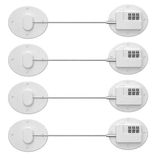 Miniatura 10 de Cerradura de Refrigerador - Cerradura de Combinación Resistente para Nevera, Cerraduras de Gabinete a Prueba de Niños, Sin Llaves Necesarias