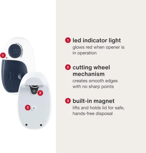 Miniatura 4 de Zyliss EasiCan - Abrelatas eléctrico - Abrelatas automático de un solo toque con imán para una extracción segura de la tapa, diseño compacto, manos