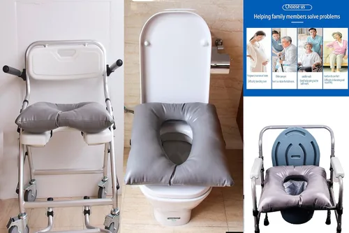 Miniatura 5 de Cojín de asiento para mesita de noche, 16 x 16 pulgadas, funda de cojín suave impermeable, silla cómoda, cojín de ajuste universal para ancianos