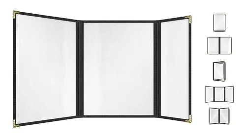 Miniatura 32 de Goodsmart - Fundas para menú de restaurante, paquete de 25 unidades, color negro, 2 vistas, soportes para menú de carga superior, cubiertas