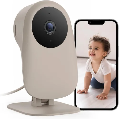 Nooie Monitor de bebé con detección de llanto, cámara y audio, visión nocturna 1080P, detección de movimiento y sonido, cámara de seguridad WiFi